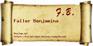 Faller Benjamina névjegykártya